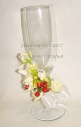 Оформление бокалов цветами Киев