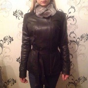 Кожаная куртка с мехом шиншиллы