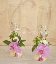 Бокалы на свадьбу с цветами