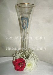 Украшение бокалов цветами в Киеве