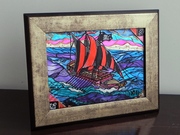 Витражная картина «Пиратская галера» 