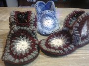 Детские вязаные тапочки