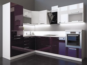 Наборная кухня с глянцевыми фасадами