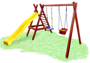  Качели комбинированные с горкой