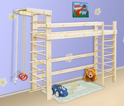 Спортивная кровать-чердак из сосны,  спортивный уголок