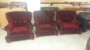 №000067.Кресла 3 штуки новые велюр красные бу из Голландии.
