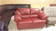 №1362.Диван двойка красный кожаный бу из  Голландии.