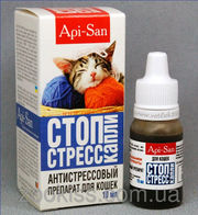 СТОП-СТРЕСС капли для кошек,  10мл Апи-Сан. Россия.