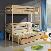 Кровать трехъярусная с ящиками массив сосны.