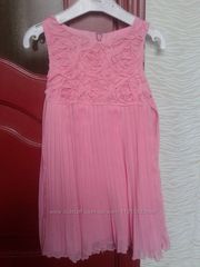 Нарядное розовое платьице на рост 128