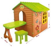 Детский игровой домик Лесной коричневый +столик+стульчик