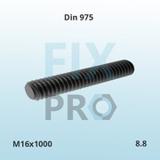Шпилька резьбовая DIN 975 высокопрочная 8.8 10.9 12.9 нержавеющая A2 A