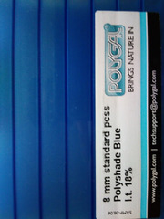 Сотовый поликарбонат Polygal PolyShade Blue(Израиль) 10 мм.