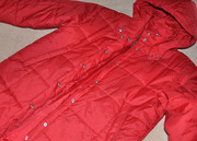 Красный плащ-пуховик для девочки