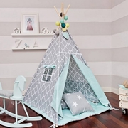 Детская палатка Солнце бирюза с серым (комплект с подушкой)