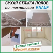 Полусухая стяжка пола машинным способом. Заливка теплого пола. 