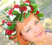Свадебный венок на голову из живых цветов под заказ