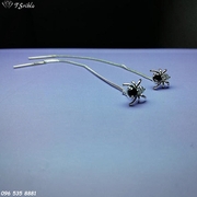 Серебряные серьги-подвески Паучки