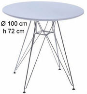 Круглый стол Тауэр хромир большой диаметром 100 см ноги металл