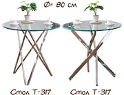 стеклянный круглый стол 80 см стол Т-315 стол Т-317