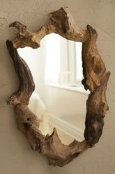 Авторские зеркала вырезанные из среза дерева. Под заказ.
