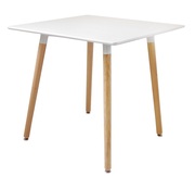 Деревянный кухонный квадратный стол Нури белый черный размер 80х80см