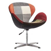 Кресло Сван,  основание металл,  ткань,  цвет пачворк